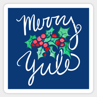 Merry Yule Holly Berries Sticker